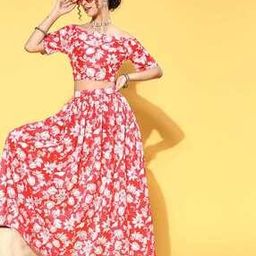 Floral Print Skirt & Top Set-picture-32