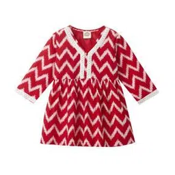 cub mcpaws Chevron Print V-neck A-line Kurti-picture-28