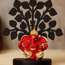 Lord Ganesha Decorative Showpiece with Wooden Tree Base-image-40