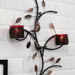 Tree with Bird Nest Votive Stand Wall Candleholders-29