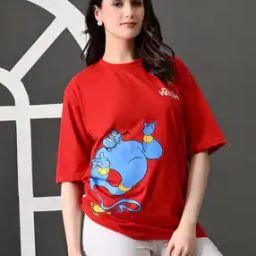 Women Graphic Print Oversized Crew-Neck T-Shirt-image-96