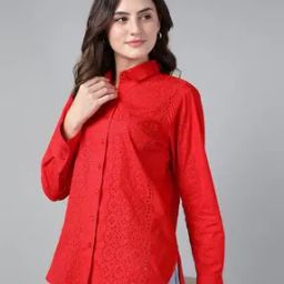 hancock Women Spread Collar Shirt with Full Sleeves -picture-36