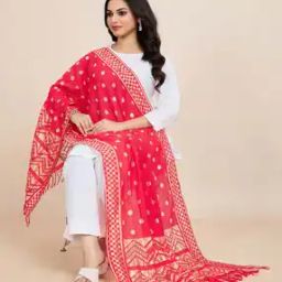 Women Cotton Woven Dupatta-16