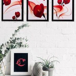 Set of 3 Heart Design Matt Wall Art 11" x 14"-image-64