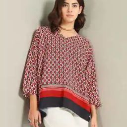 Women Floral Print Relaxed Fit V-Neck Top-image-87
