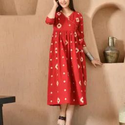 Women Bandhani Print Fit & Flare Dress-image-50