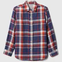 Boys Checked Relaxed Fit Shirt with Patch Pocket-image-69