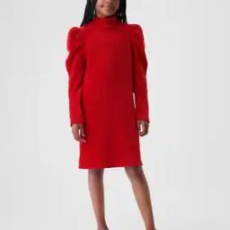Girls Ribbed Mock-Neck A-Line Dress-image-24