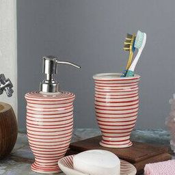 Set of 3 Ceramic Curved Bathroom Accessories-109
