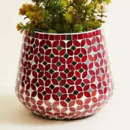 Floral Designed Collaged Mosaic Vase-image-44