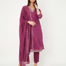 Women Embellished Straight Kurta Set-image-33