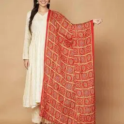 akshadeep Women Bandhani Art Silk Dupatta-picture-19
