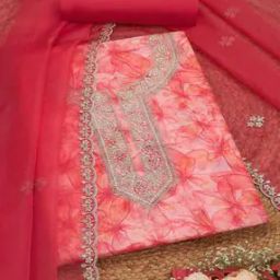 Women Floral Unstitched Dress Material-image-63