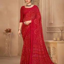 Bandhani Print Chiffon Saree-picture-35