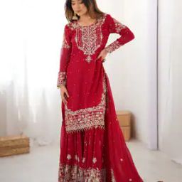 Women Embroidery Straight Kurta Set-picture-3