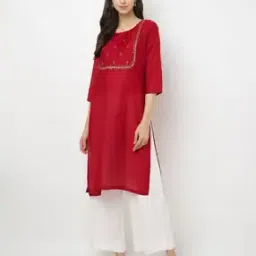 biba Embroidered Straight Kurta-picture-16