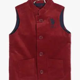 Boys Logo Embroidered Nehru Jacket-picture-20