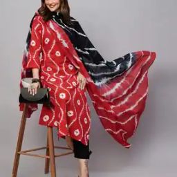 Women Tie & Dye Straight Kurta with Pants & Dupatta-image-57