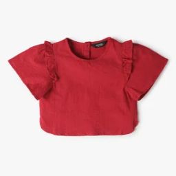 Girls Crinkled Regular Fit Top-picture-34