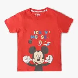 Boys Mickey Mouse Print Regular Fit Round-Neck T-Shirt-image-18