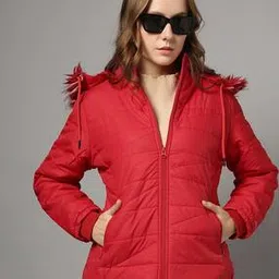 Women Regular Fit Parka Jacket-image-4