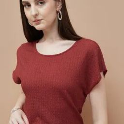 Women Regular Fit Round Neck Top-image-1