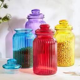 Set of 4 Glass Storage Jars With Lid -3