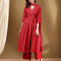 Women Floral Print Anarkali with Palazzos & Dupatta-image-70