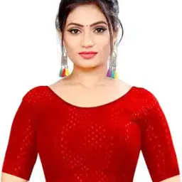 ss sanket synthetics Women Swiss-Dot Round-Neck Slip-On Blouse-picture-45