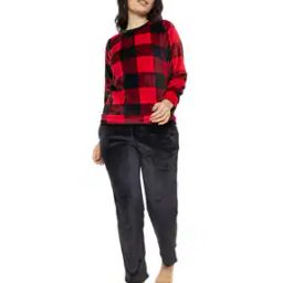 Women Checked Top & Pyjamas Set-image-70