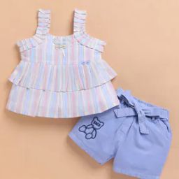 Girls Graphic Shorts With Top-image-95