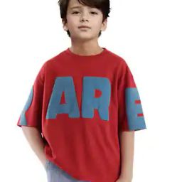 Boys Typographic Print Boxy Fit Crew-Neck T-Shirt-image-19