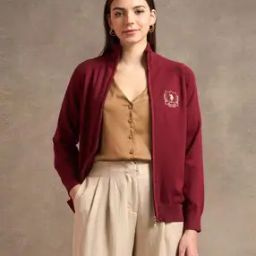 Women Ribbed Zip-Front Cardigan-image-55