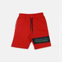 Boys Typographic Print Regular Fit Bermudas Shorts-image-84
