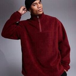 Oversized Half-Zip Fleece Sweatshirt-picture-36