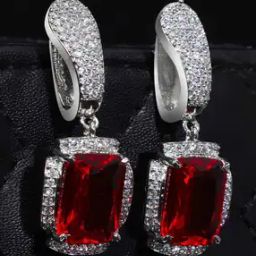 Stone-Studded Drop Earrings  -image-68