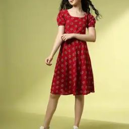 Women Floral Print A-Line Dress-image-38