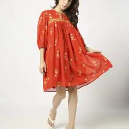 Women Floral Print A-Line Dress-image-78