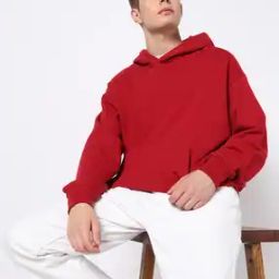 Men Heavyweight Fleece Hooded Logo Sweatshirt-image-1