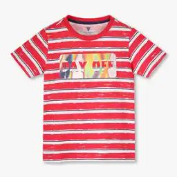 Boys Striped Regular Fit Round-Neck T-Shirt-image-42
