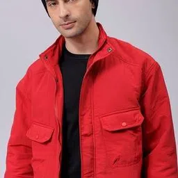 the indian garage co Men Slim Fit High-Neck Winter Jacket-picture-42