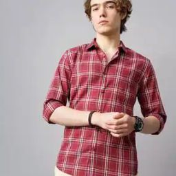 Men Checked Slim Fit Shirt with Patch Pocket-image-69