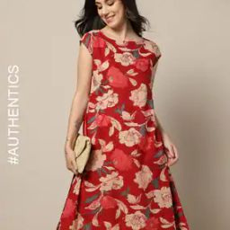 Handblock Print Cotton A-Line Kurta-image-10