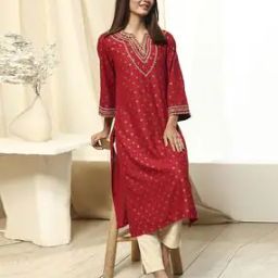 Women Geometric Print Straight Kurta-image-11