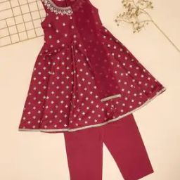 Girls Embroidered 3-Piece Kurta Suit Set-image-95
