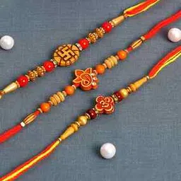 Beaded Rakhi with Greeting Card and Roli-Chawal Set-image-59