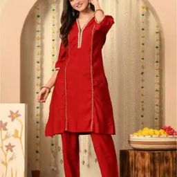 Women Embroidered A-Line Kurta  -image-89