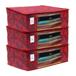 Set of 3 Floral Print Saree Covers-3