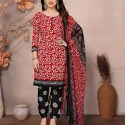 Women Block Print 3-Piece Unstitched Dress Material-image-91