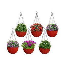Set of 6 Plastic Hanging Flower Pots-17